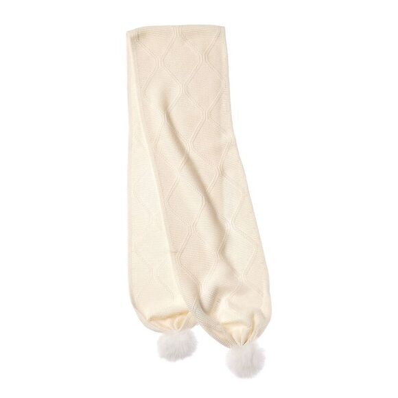 Forte Cashmere Luxe Cable Cashmere Scarf, White - Picture 2 of 3